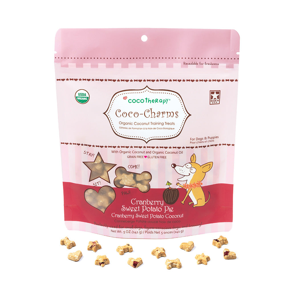 Coco-Charms Training Treats Cranberry Sweet Potato Pie - Organic Training Treat for dogs