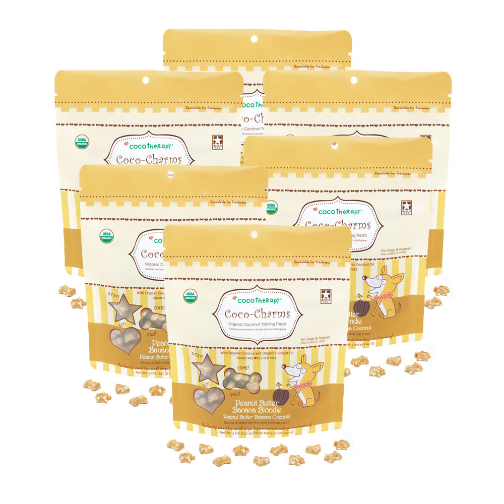 Coco-Charms Training Treats Peanut Butter Banana Blondie - Organic Training Treat for dogs