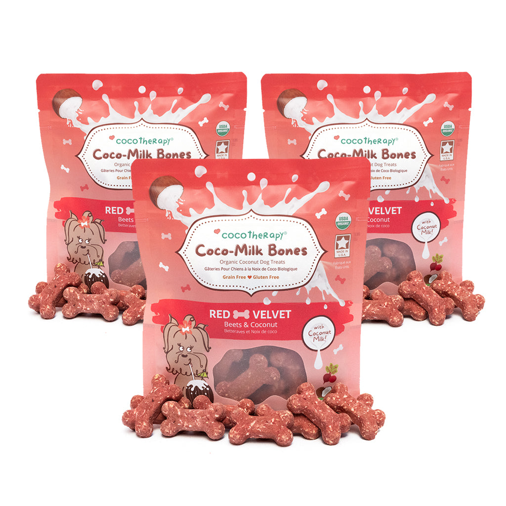 Coco-Milk Bones Red Velvet Biscuit - Organic Coconut Treat for dogs