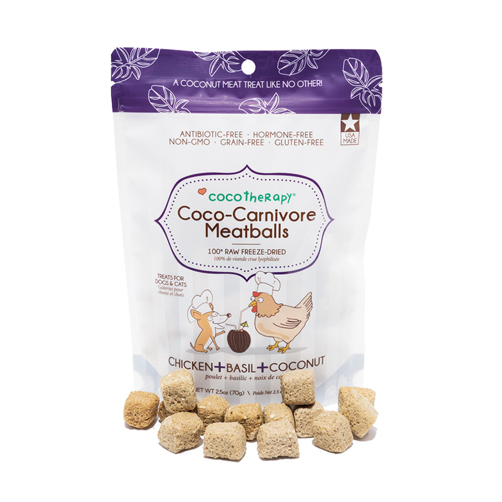 Holiday Feast Gift Pack - Coco-Carnivore Chicken Meatballs + Coco-Charms Cranberry Sweet Potato + Coco-Milk Bones Carrot Cake + FREE Pina Colada Pure Hearts ( $13.10 Value )