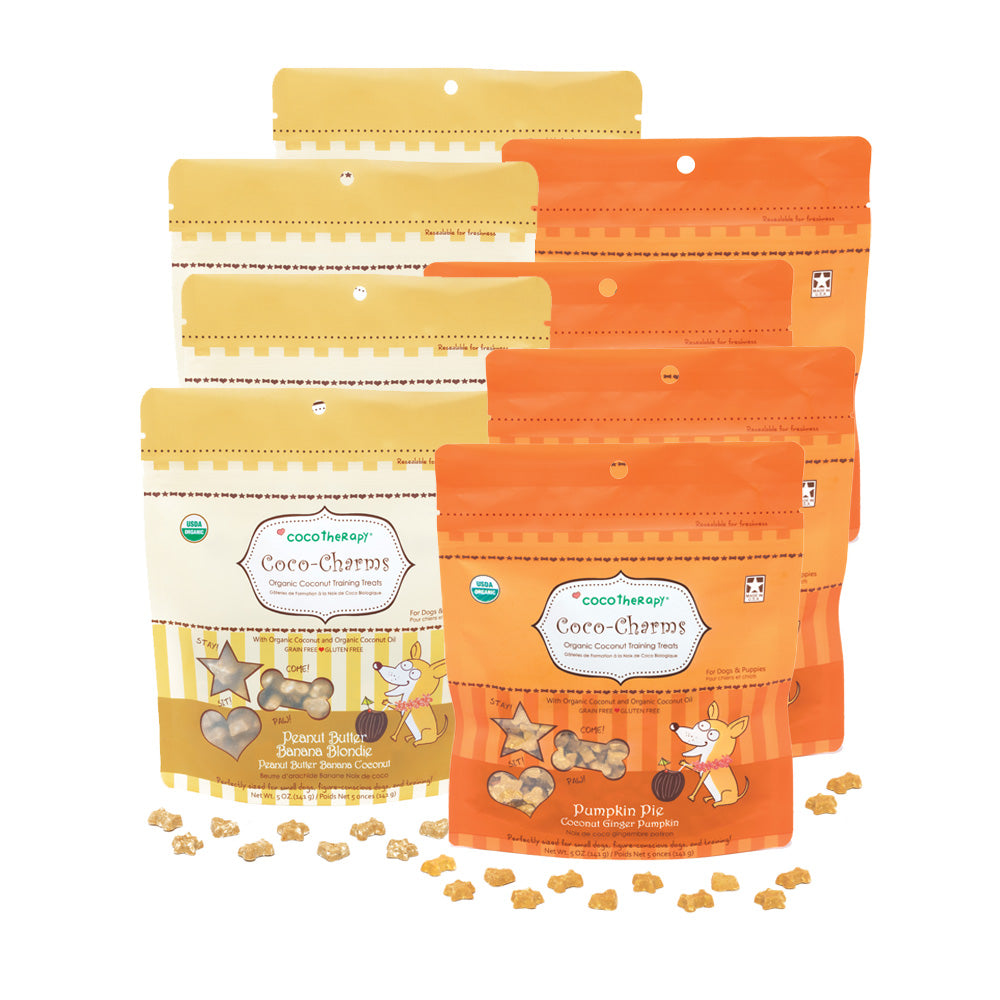 Coco-Charms Training Treats PB Dessert Duo - Pumpkin + Peanut Butter Banana
