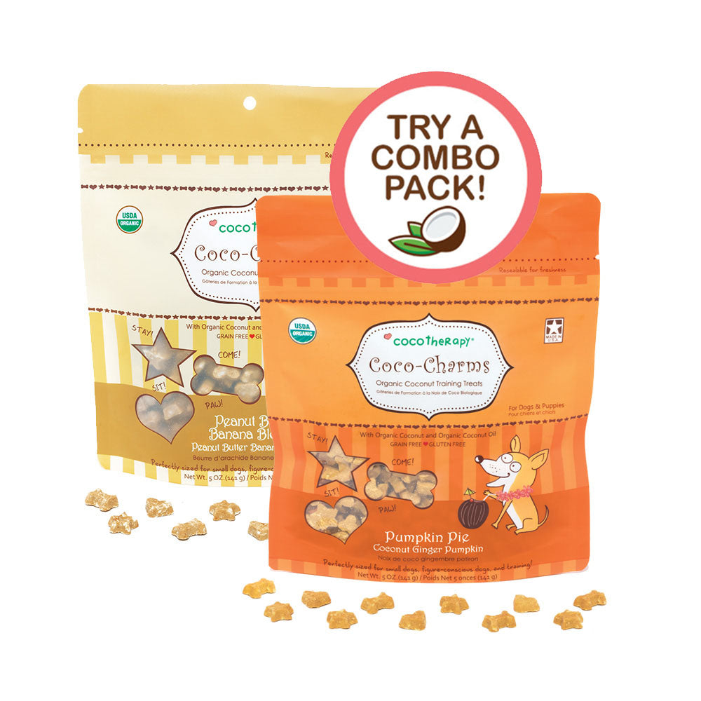 Coco-Charms Training Treats PB Dessert Duo - Pumpkin + Peanut Butter Banana