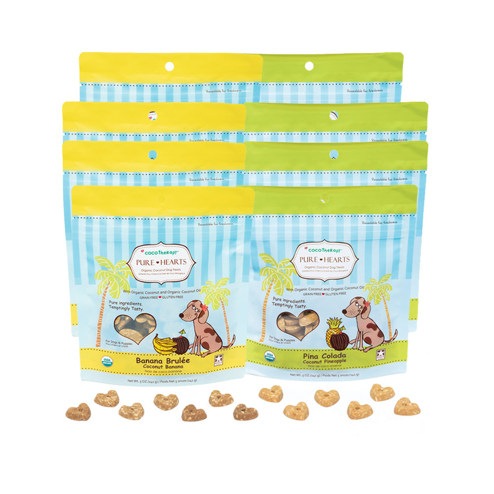 Pure Hearts Coconut Cookies Double Delight - Banana + Pina Colada - Organic Treats for dogs