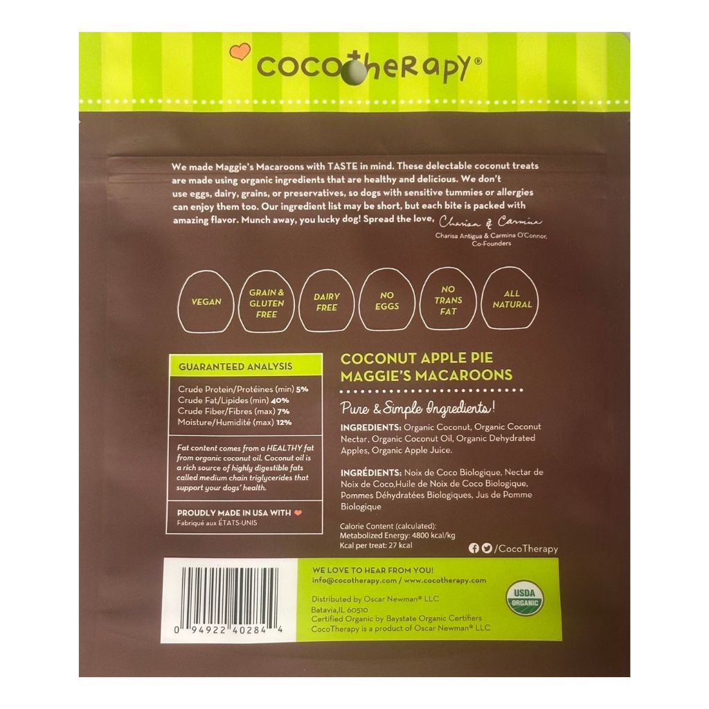 Maggie's Macaroons Coconut Apple Pie - Organic Coconut Treat for dogs
