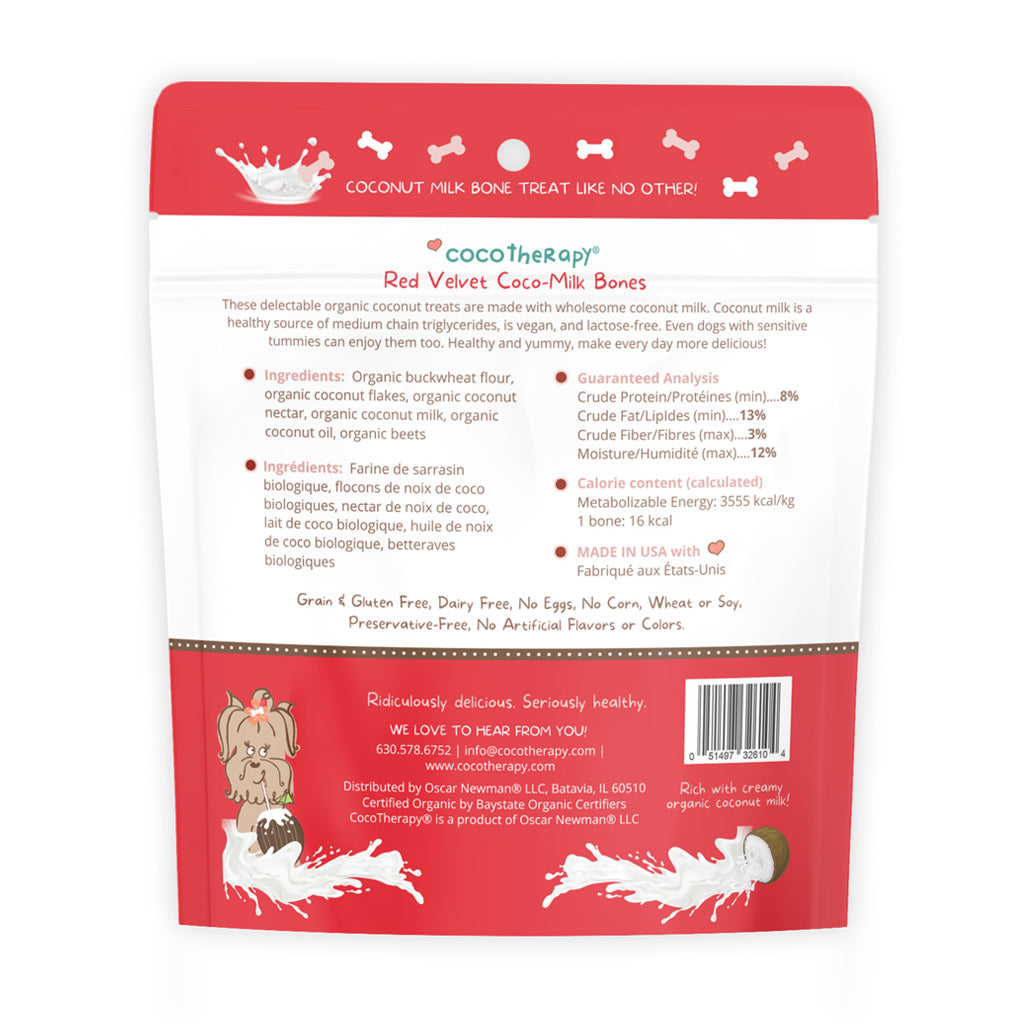 Coco-Milk Bones Red Velvet Biscuit - Organic Coconut Treat for dogs