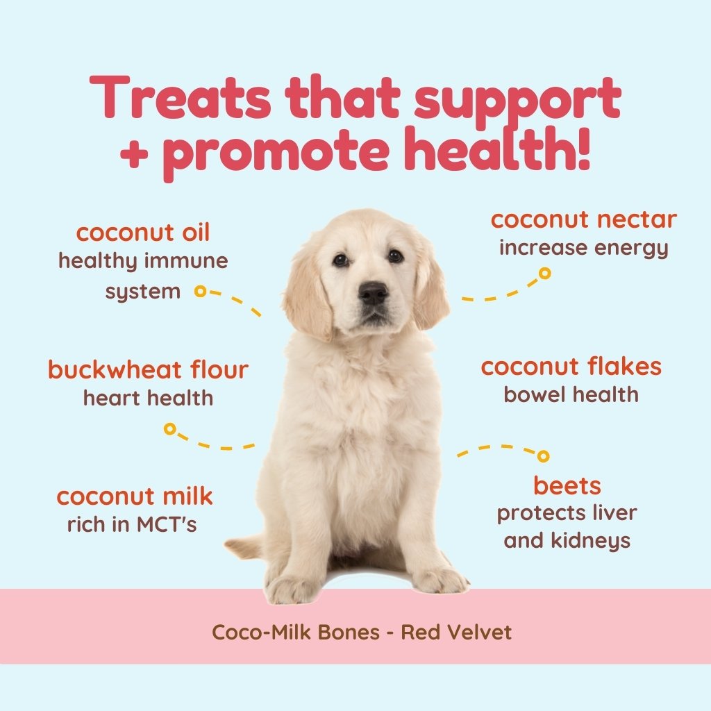 Coco-Milk Bones Red Velvet Biscuit - Organic Coconut Treat for dogs