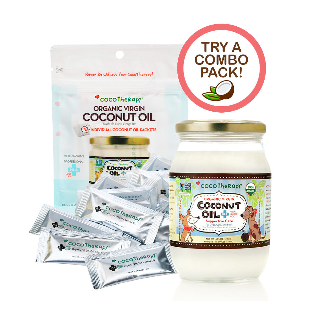 Coconut Oil Home & Go Combo -  Virgin Coconut Oil (16 oz) & Coconut Oil Portable Packets