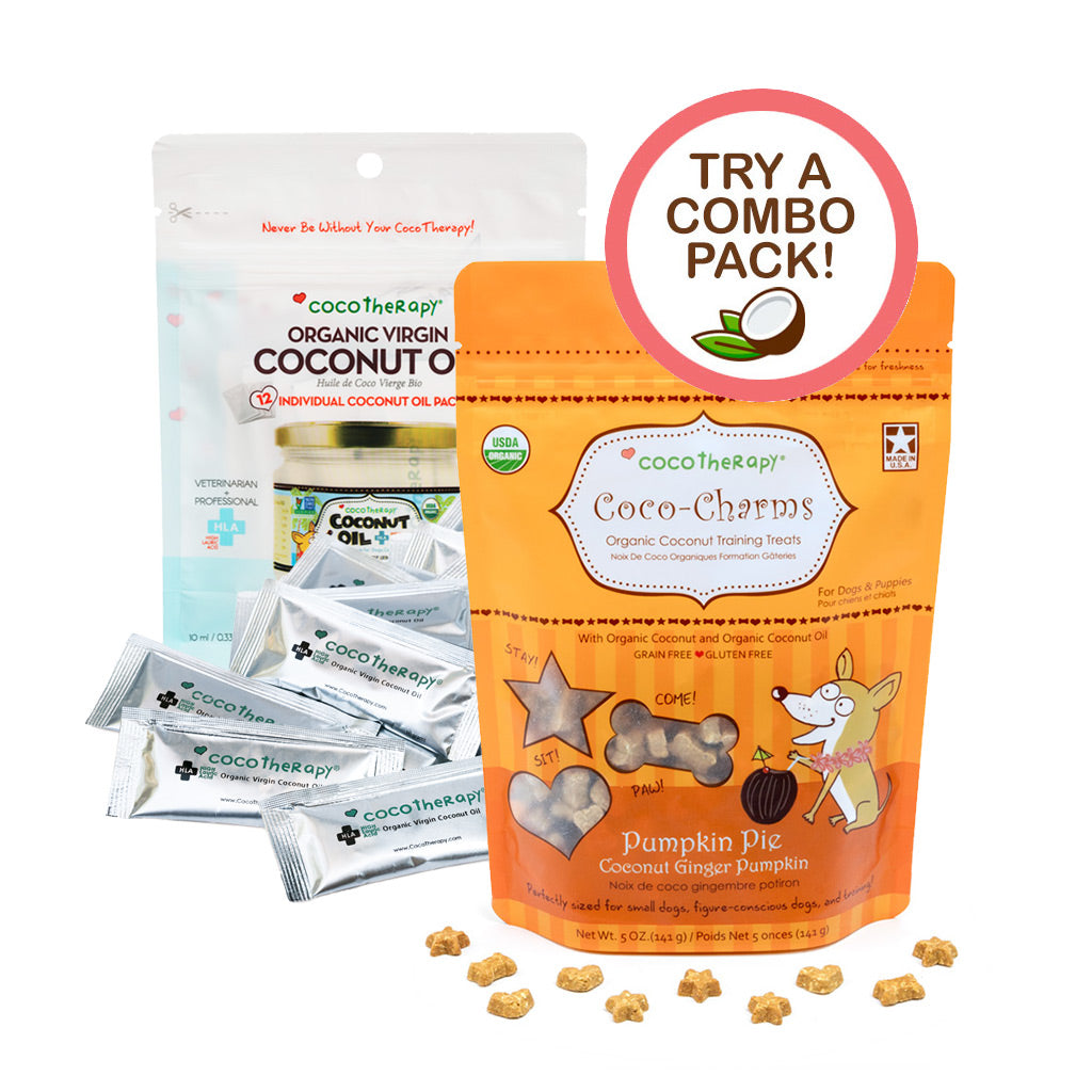 Coconut Treat + Portable Oil Combo -  Coco-Charms Pumpkin Treat & Coconut Oil Portable Packets
