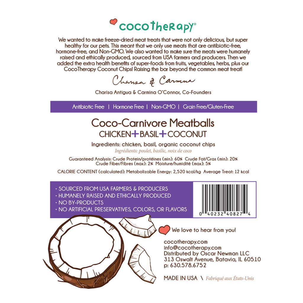 Coco-Carnivore Meatballs – Chicken + Basil + Coconut