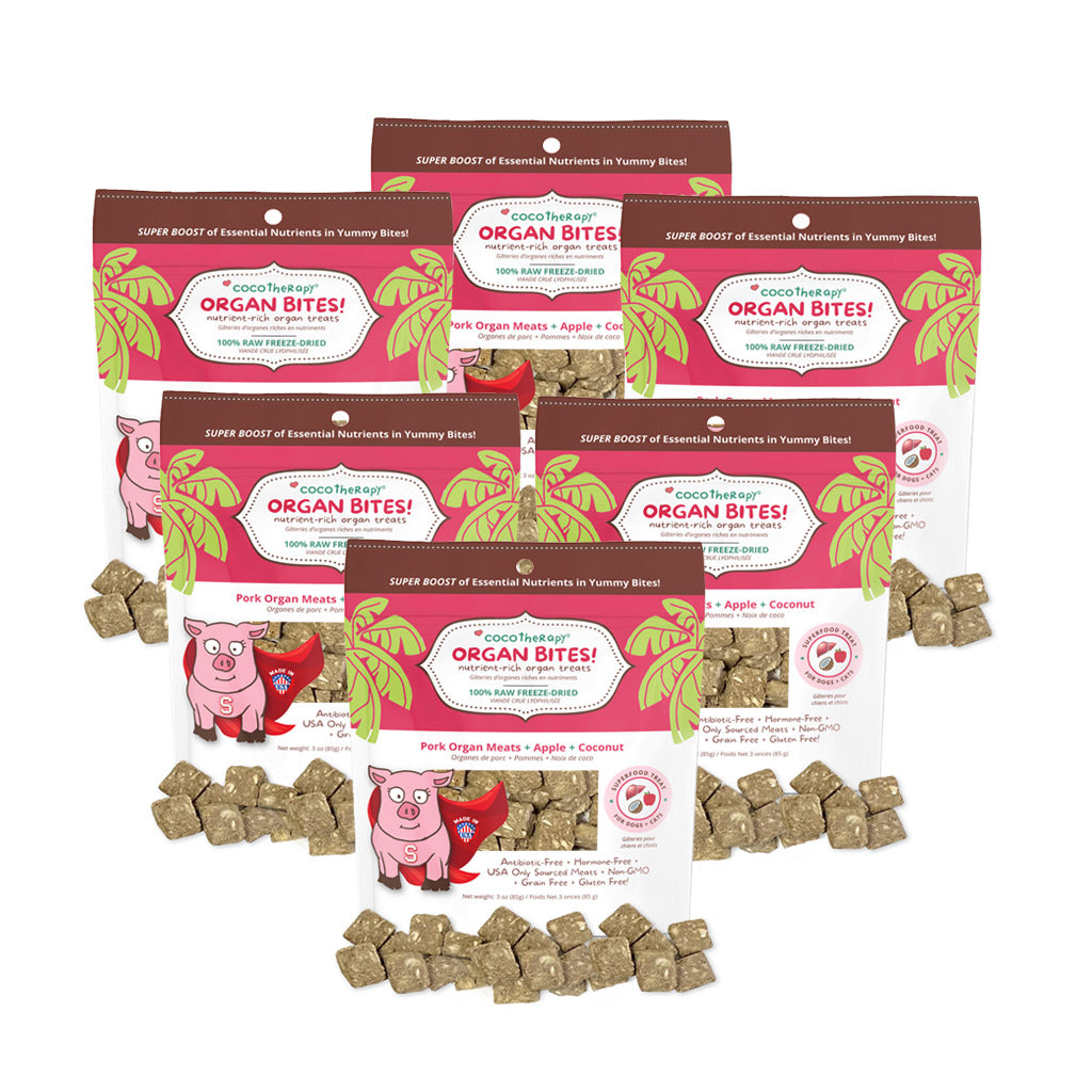 Organ Bites! Pork Organs + Apples + Coconut - Raw Organ Meat Treat for dogs and cats
