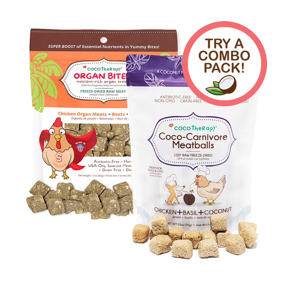 Chicken Lover Combo - Organ Bites! Chicken + Coco-Carnivore Meatballs Chicken