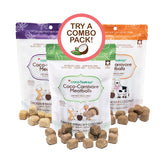 Coco-Carnivore Meatballs Triple Treat - Beef + Chicken + Turkey Combo - Raw Meat Treat for dogs and cats