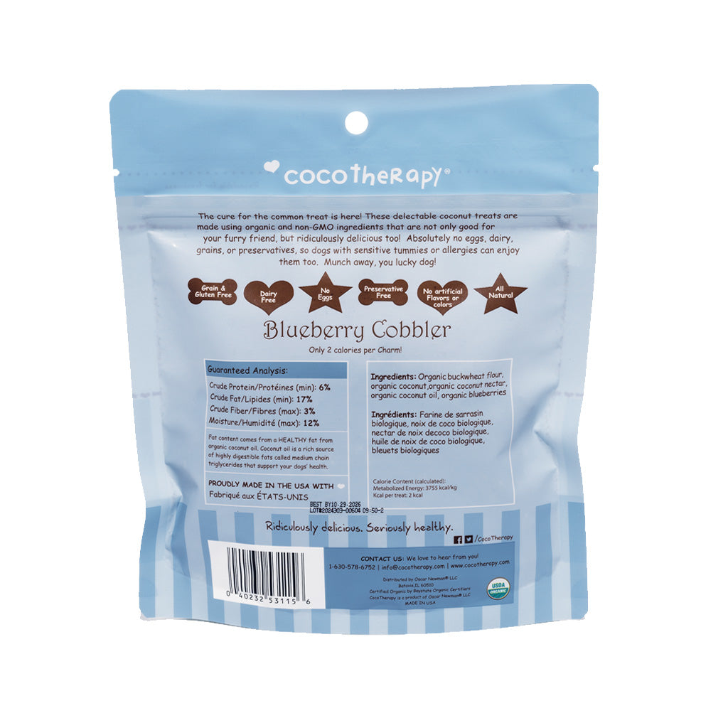 Coco-Charms Training Treats Blueberry Cobbler - Organic Training Treat for dogs