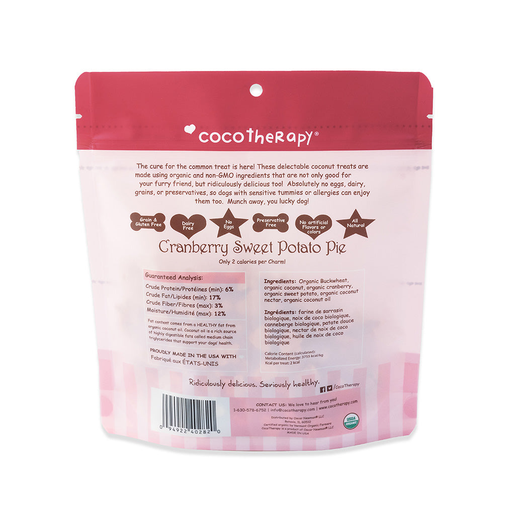 Coco-Charms Training Treats Cranberry Sweet Potato Pie - Organic Training Treat for dogs