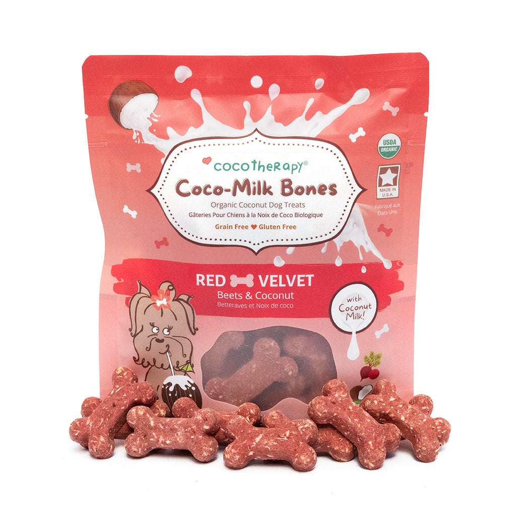 Coco-Milk Bones Triple Treat - Carrot + Red Velvet + Ginger - Organic Coconut Biscuit Treats for dogs