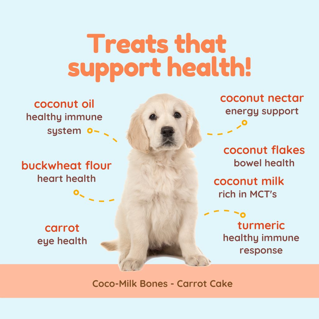 Coco-Milk Bones Carrot Cake Biscuit - Organic Coconut Treat for dogs