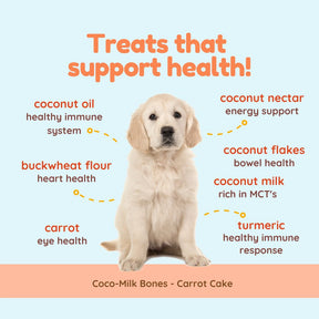 Coco-Milk Bones Carrot Cake Biscuit - Organic Coconut Treat for dogs