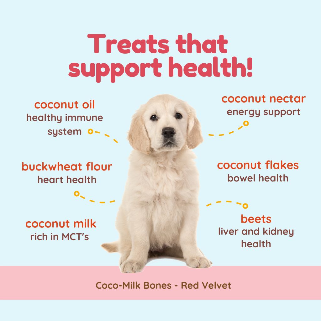 Coco-Milk Bones Red Velvet Biscuit - Organic Coconut Treat for dogs