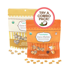 Coco-Charms Training Treats PB Dessert Duo - Pumpkin + Peanut Butter Banana