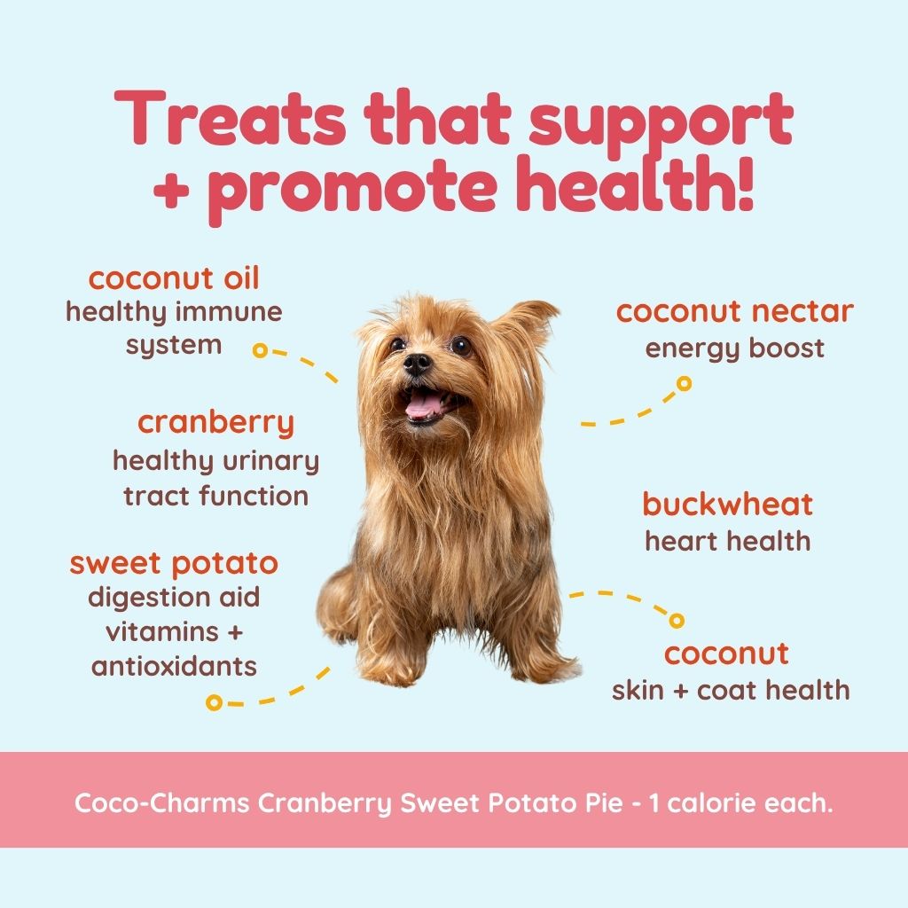 Coco-Charms Training Treats Cranberry Sweet Potato Pie - Organic Training Treat for dogs