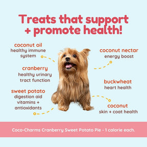 Coco-Charms Training Treats Cranberry Sweet Potato Pie - Organic Training Treat for dogs
