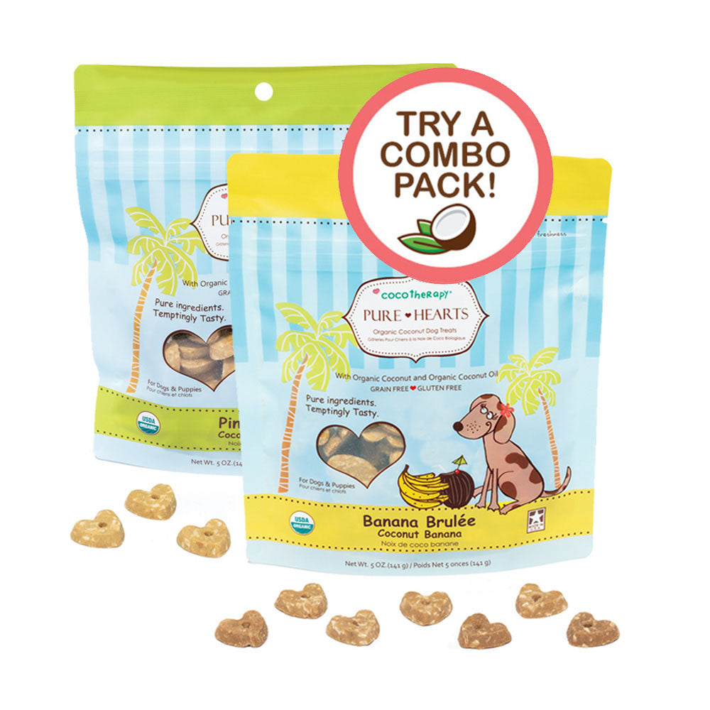 Pure Hearts Coconut Cookies Double Delight - Banana + Pina Colada - Organic Treats for dogs