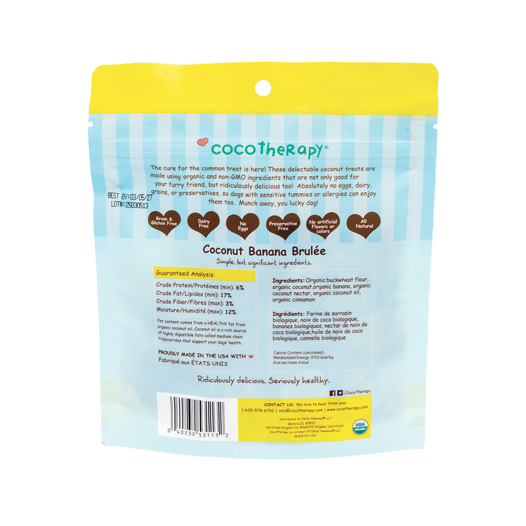 Pure Hearts Coconut Cookies Banana Brulée - Organic Treat for dogs