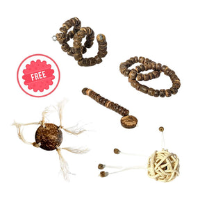 Spoiled Kitty Gift Pack - Coco-Carnivore Chicken Meatballs + Hairball Plus + 8 oz. Virgin Coconut Oil + FREE 5pk of Cat Toys ( $14.00 Value )