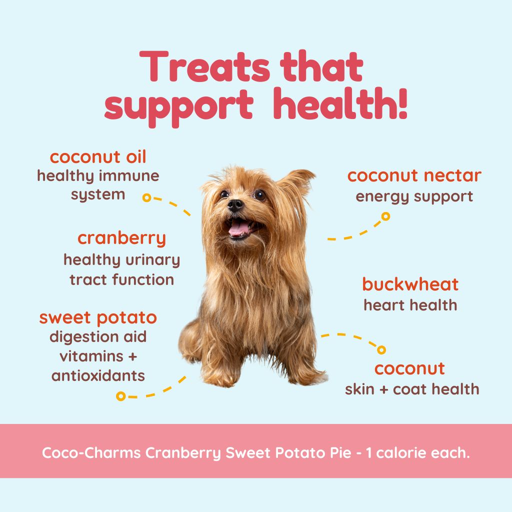 Coco-Charms Training Treats Cranberry Sweet Potato Pie - Organic Training Treat for dogs