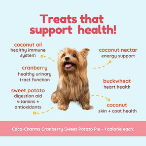 Coco-Charms Training Treats Cranberry Sweet Potato Pie - Organic Training Treat for dogs