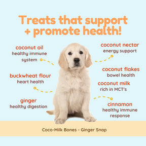 Coco-Milk Bones Ginger Snaps Biscuit - Organic Coconut Treat for dogs