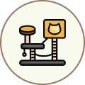 Cat tree with platforms and a scratching post