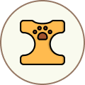Orange dog shirt with a paw print