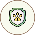 Shield with a paw print