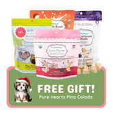 Holiday Feast Gift Pack -  Coco-Carnivore Chicken Meatballs + Coco-Charms Cranberry Sweet Potato + Coco-Milk Bones Carrot Cake + FREE Pina Colada Pure Hearts ( $13.10 Value )