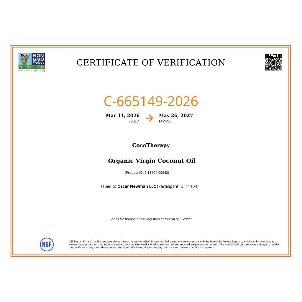 Organic Virgin Coconut Oil Refill Pouch (24 oz) - USDA Certified Organic Coconut Oil for dogs, cats, & birds