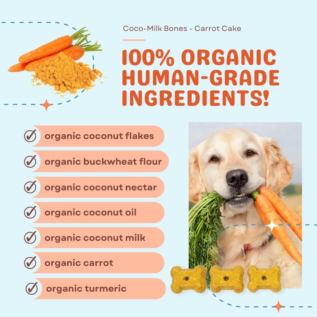 Coco-Milk Bones Carrot Cake Biscuit - Organic Coconut Treat for dogs