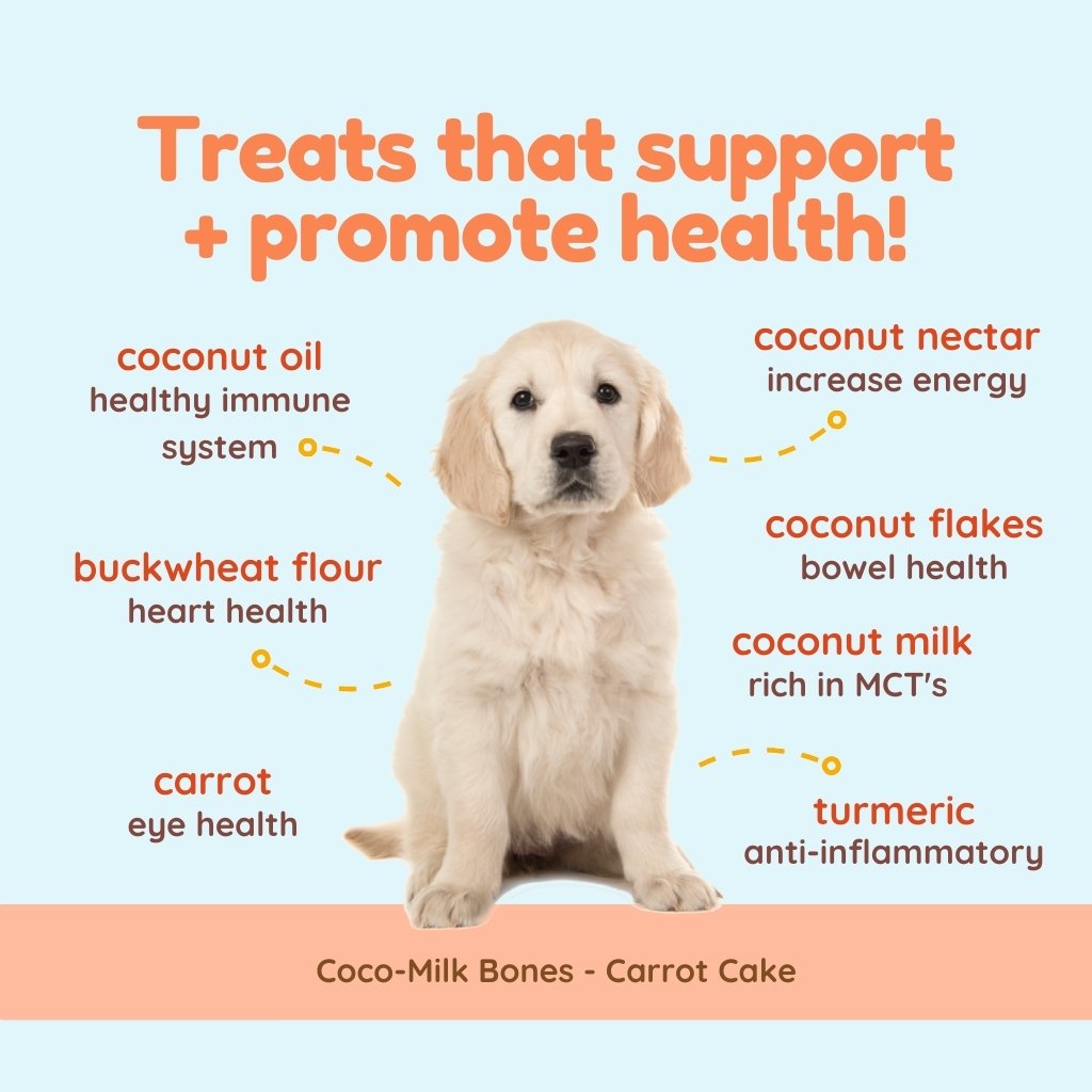 Coco-Milk Bones Carrot Cake Biscuit - Organic Coconut Treat for dogs
