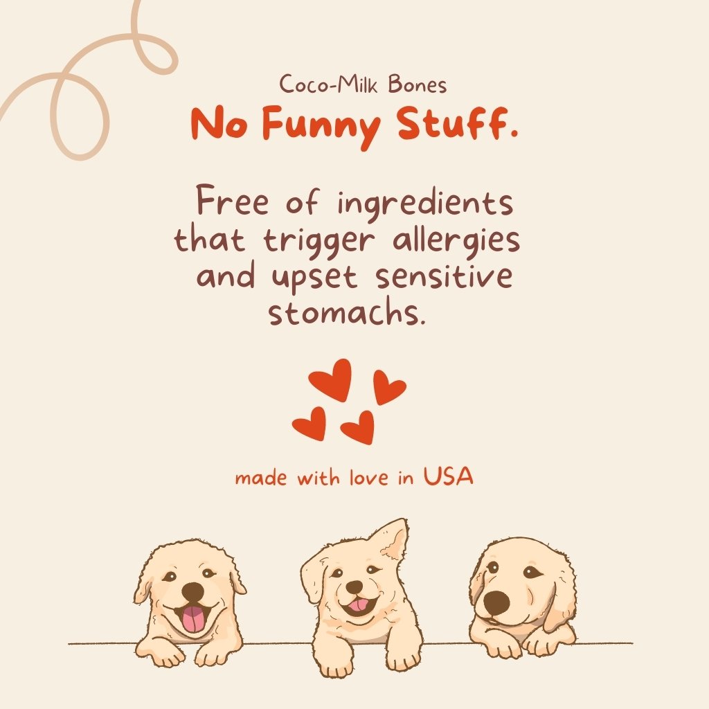 Coco-Milk Bones Triple Treat - Carrot + Red Velvet + Ginger - Organic Coconut Biscuit Treats for dogs