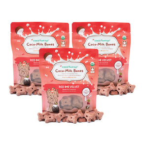 Coco-Milk Bones Red Velvet Biscuit - Organic Coconut Treat for dogs