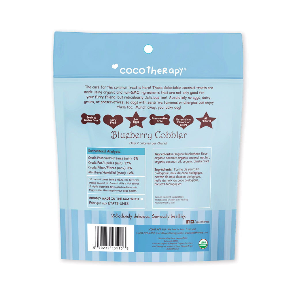 Coco-Charms Training Treats Blueberry Cobbler - Organic Training Treat for dogs