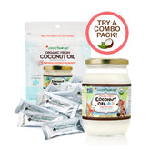Coconut Oil Home & Go Combo -  Virgin Coconut Oil (16 oz) & Coconut Oil Portable Packets