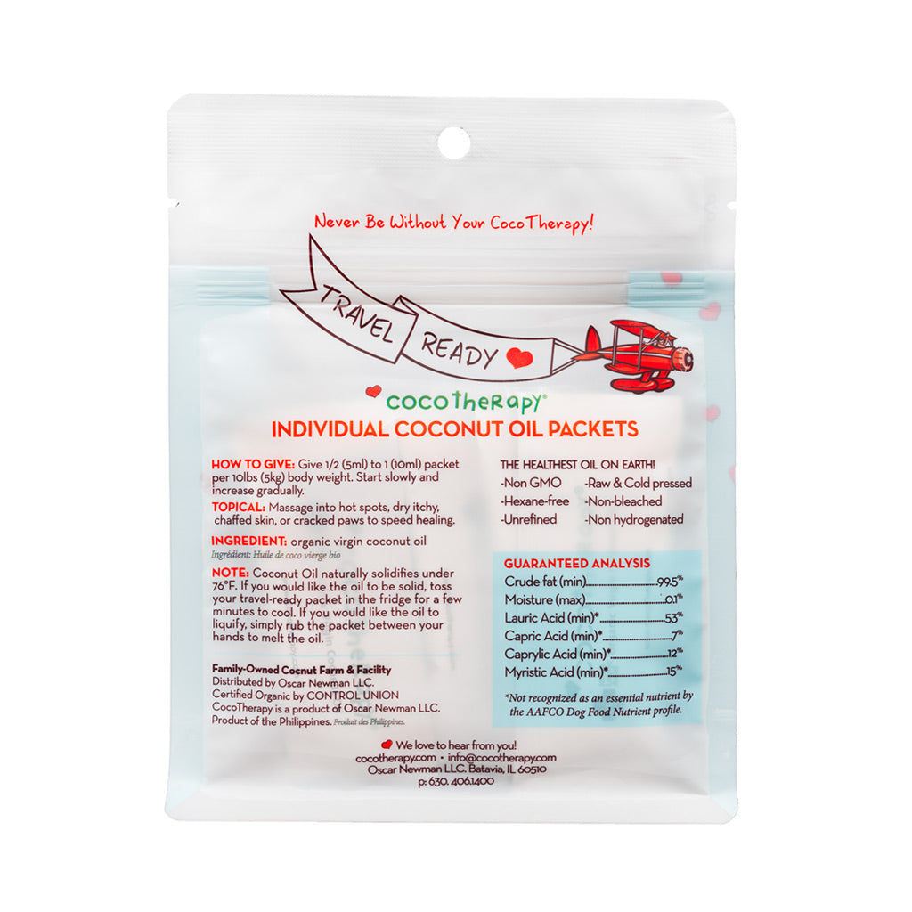 Coconut Oil Packets for Dogs & Cats | Travel Size Coconut Oil | CocoTherapy Coconut Oil Packets for Dogs & Cats | Travel Size Coconut Oil | CocoTherapy