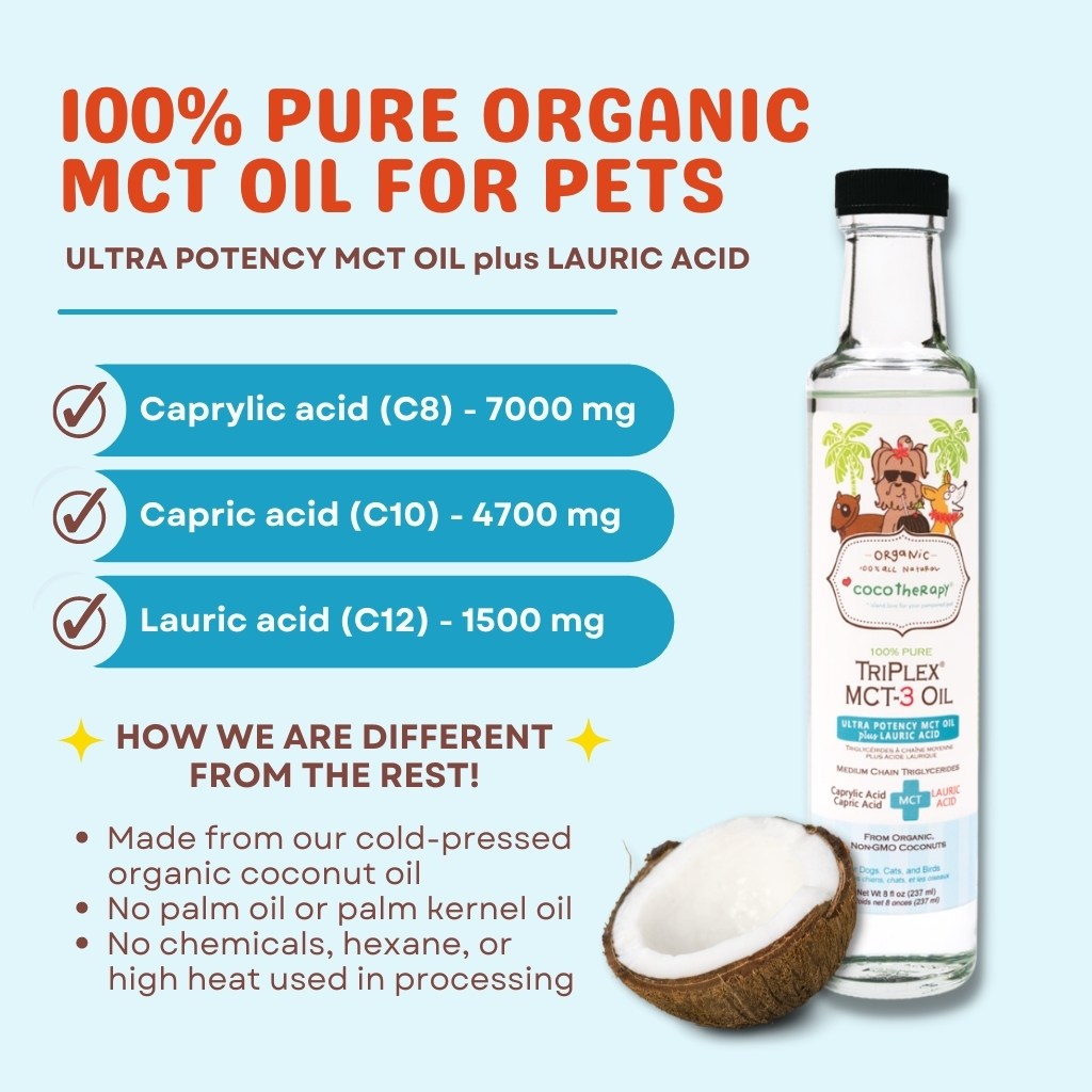 TriPlex™ MCT-3 Oil ( 8 oz ) - MCT Oil for dogs, cats, and birds
