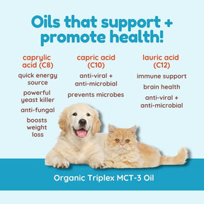 TriPlex™ MCT-3 Oil ( 8 oz ) - MCT Oil for dogs, cats, and birds