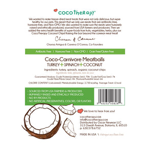 Coco-Carnivore Meatballs Triple Treat - Beef + Chicken + Turkey Combo - Raw Meat Treat for dogs and cats