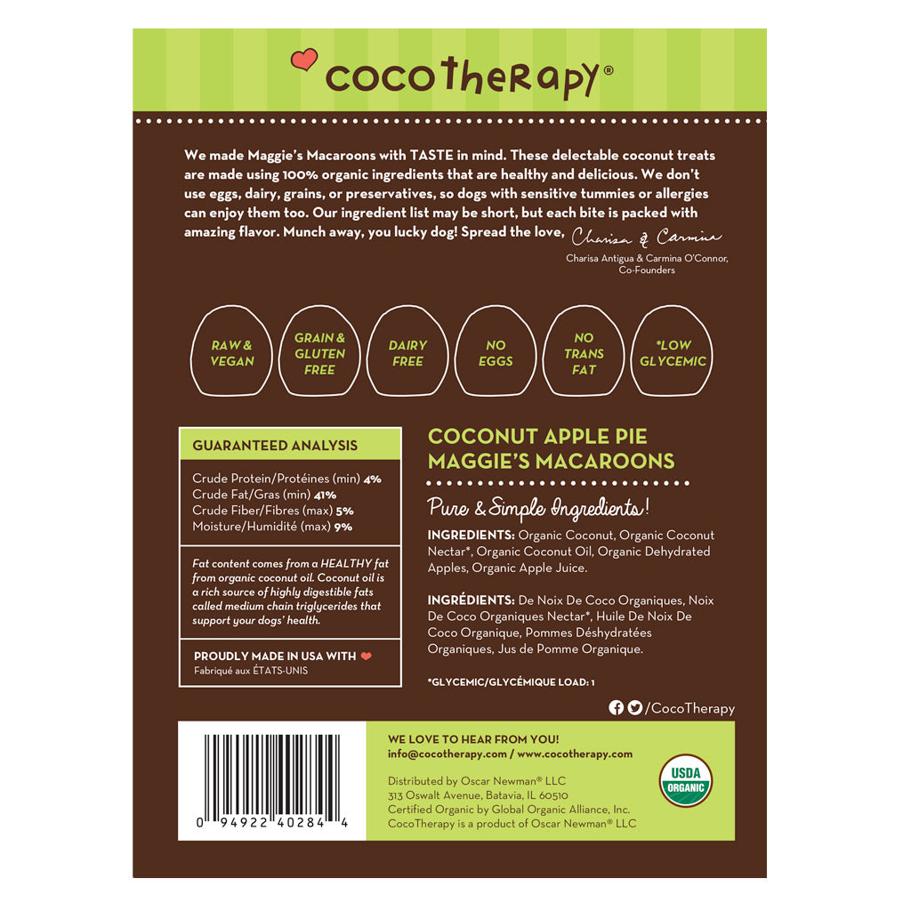 Maggie's Macaroons coconut for dogs | coconut dog treats | organic dog treats
