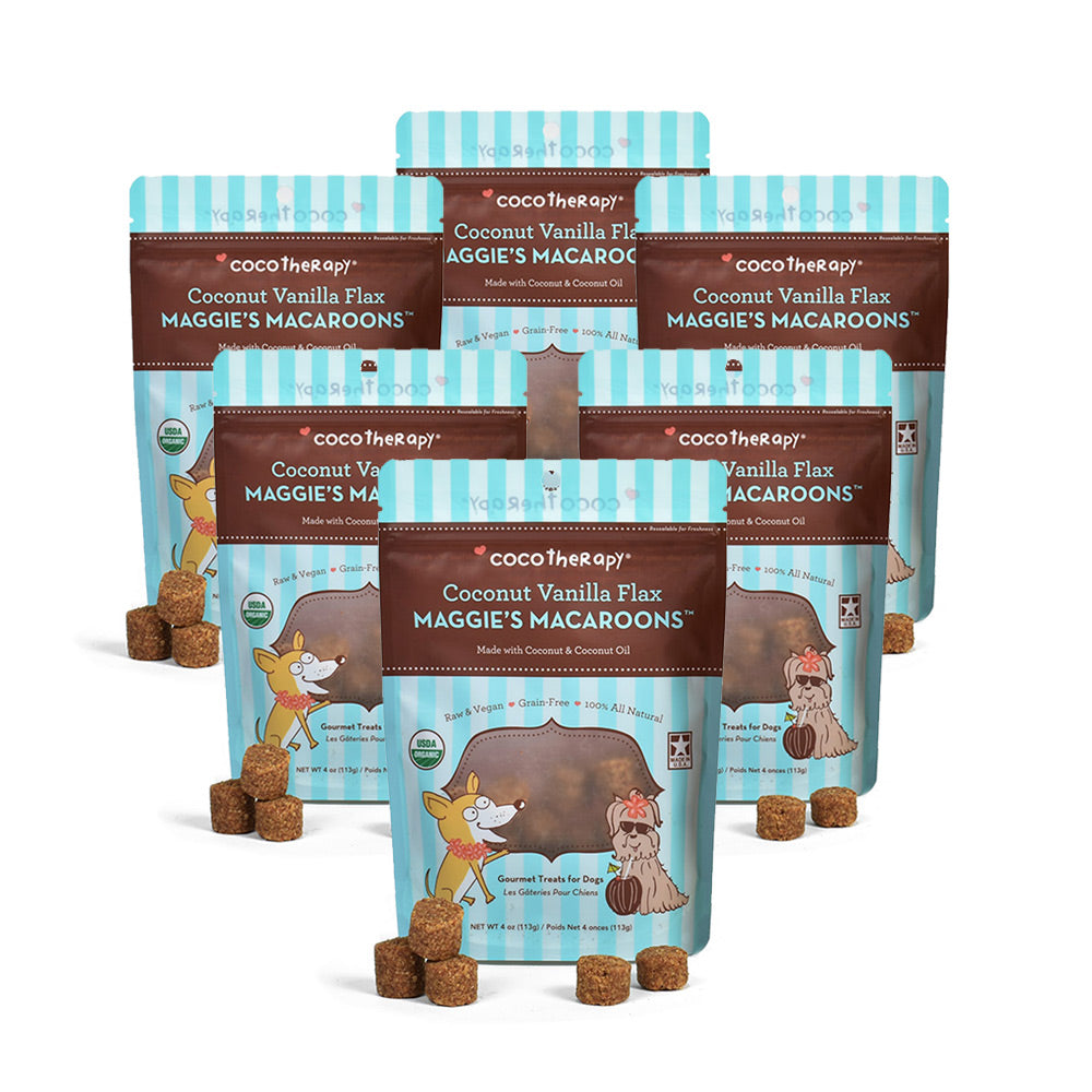 Maggie's Macaroons Coconut Vanilla Flax - Organic Coconut Treat for dogs