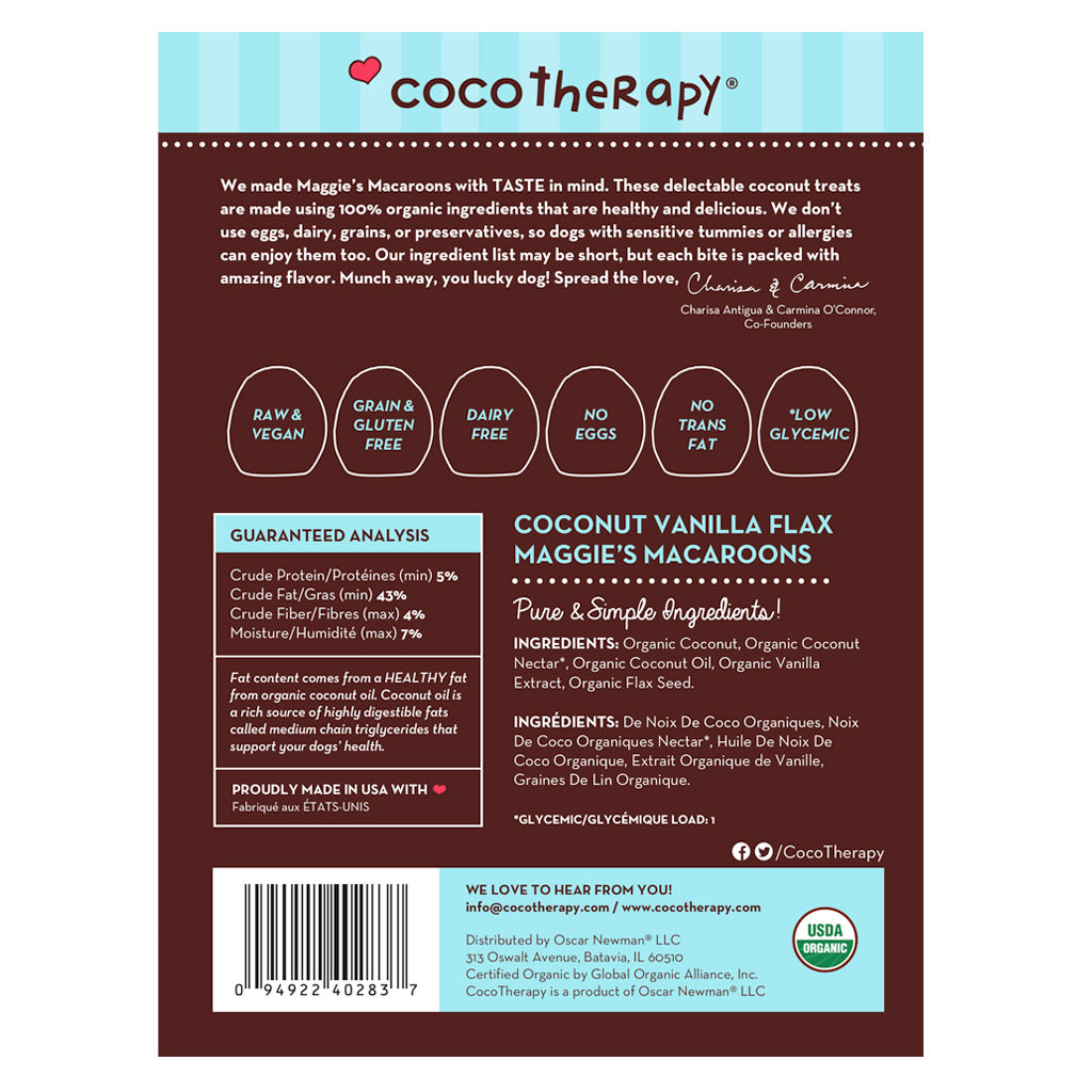 Maggie's Macaroons coconut for dogs | coconut dog treats | organic dog treats