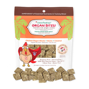 Organ Bites! Triple Treat Combo - Chicken + Pork + Turkey - Raw Organ Meat Treat for dogs and cats